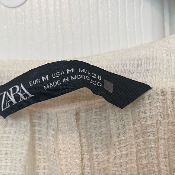 Zara Cream Textured Dress    NWOT - Picture 8 of 9